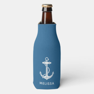 Nautical Anchor Boat Name Personalised Bottle Cooler