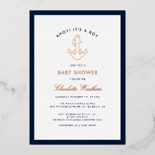 Nautical Anchor Boy Baby Shower Rose Gold
