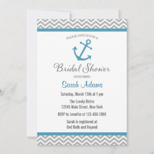 Nautical Anchor Bridal Shower Invitation