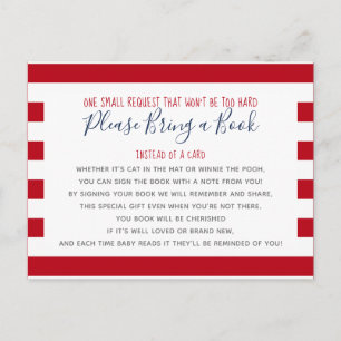 Nautical Anchor Bring a Book Library Baby Shower Invitation Postcard