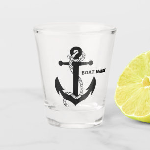 Nautical Anchor Captain Add Name Shot Gl Shot Glas Glass