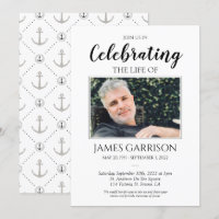 Nautical Anchor Celebration of Life With Photo