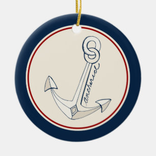 Nautical Anchor Ceramic Ornament