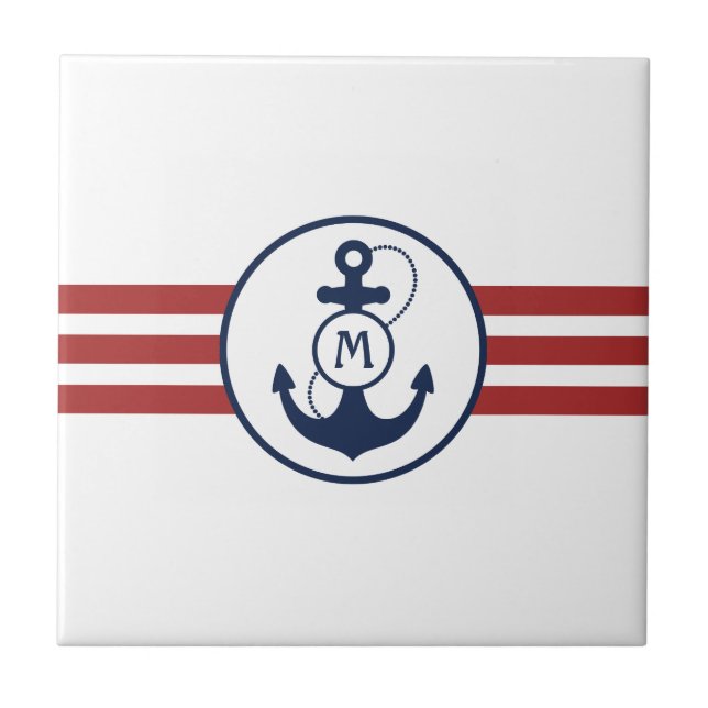 Nautical Anchor Ceramic Tile (Front)