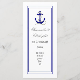 Nautical anchor church wedding program