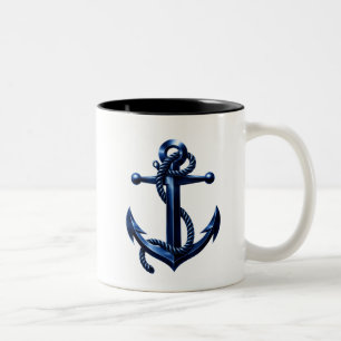 Nautical Anchor Coffee Mug Coastal Ocean Design