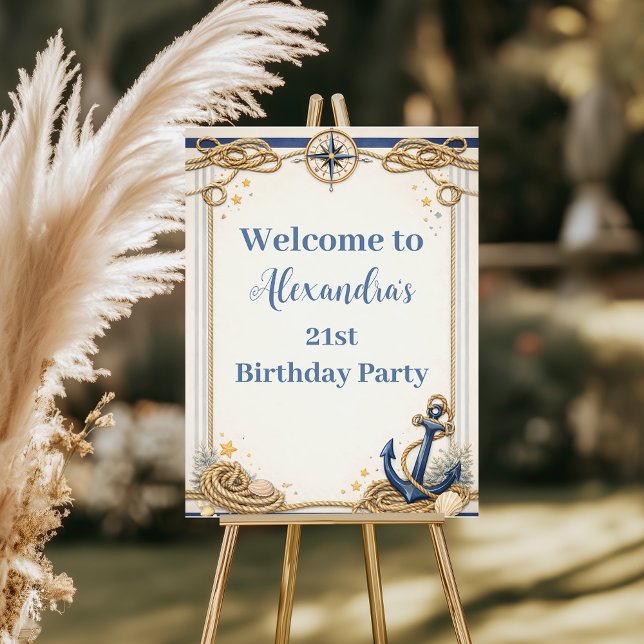Nautical Anchor Compass Birthday Invitation (Creator Uploaded)