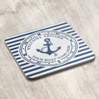 Nautical Anchor Compass Striped Boat Name
