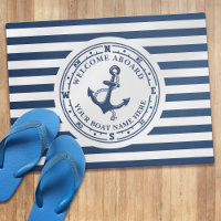 Nautical Anchor Compass Striped Boat Name