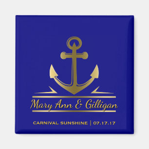 Nautical Anchor Cruise Ship Wedding Favour Navy Magnet