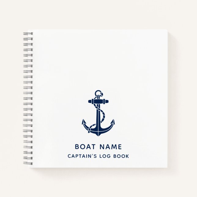 Nautical Anchor Cruise Swag Captain Log Notebook (Front)