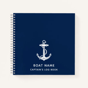 Nautical Anchor Cruise Swag Captains Log Notebook