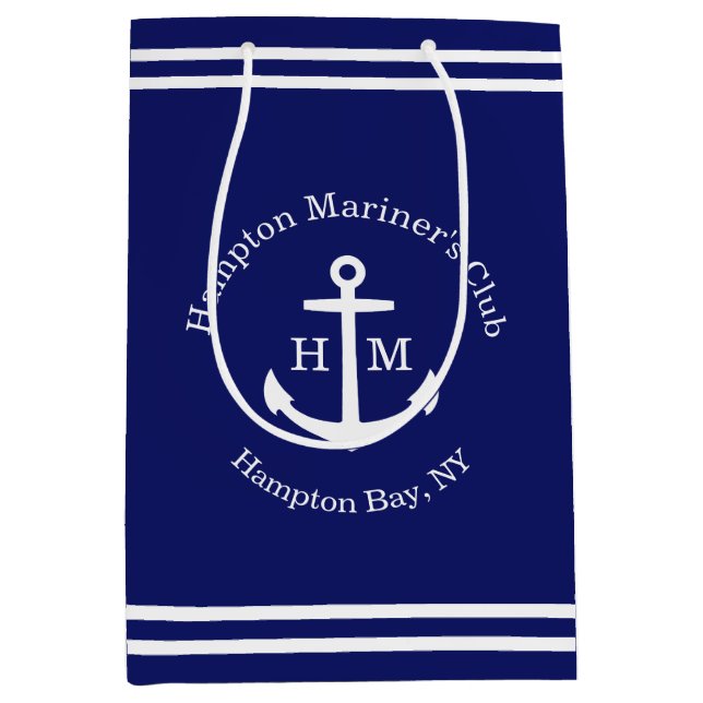 Nautical Anchor Custom (blue) Medium Gift Bag (Front)
