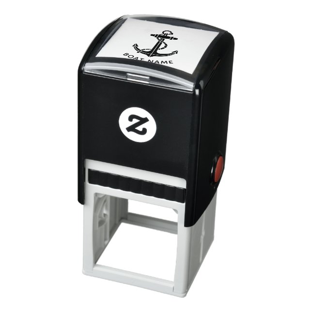Nautical Anchor Custom Boat Name Modern Self-inking Stamp (Product)