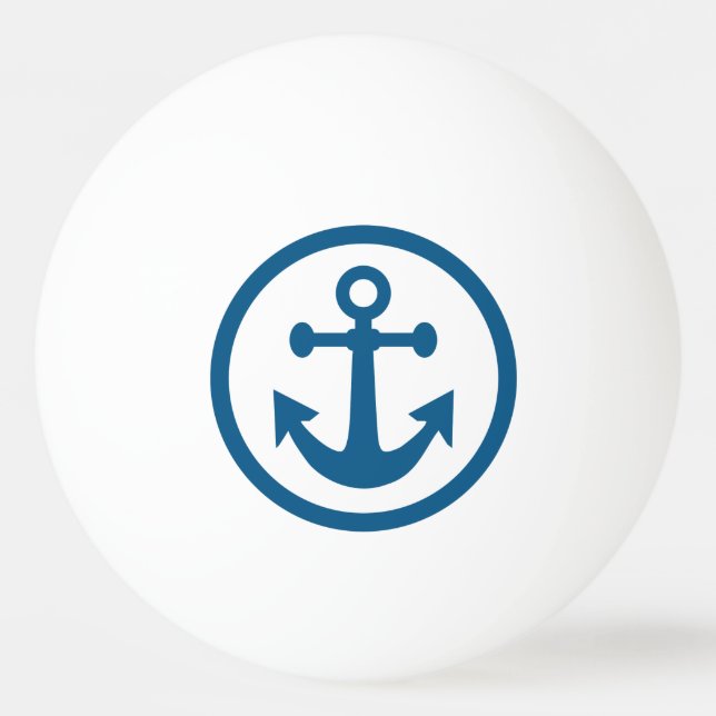 Nautical Anchor custom monogram ping pong ball (Front)