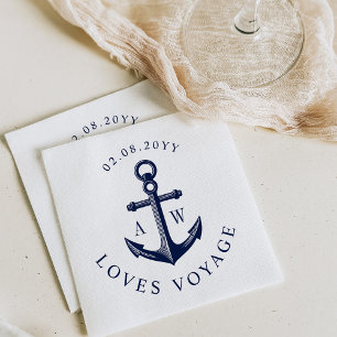 Nautical Anchor Custom Monograms Napkin