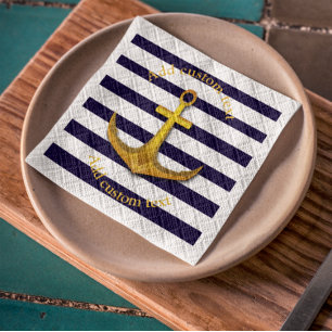 Nautical Anchor Custom Party Napkin