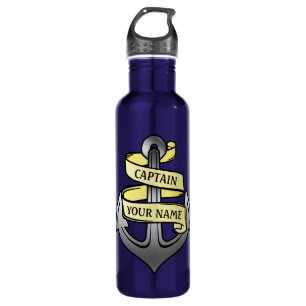 Nautical Anchor Custom Ship Captain Your Name 710 Ml Water Bottle