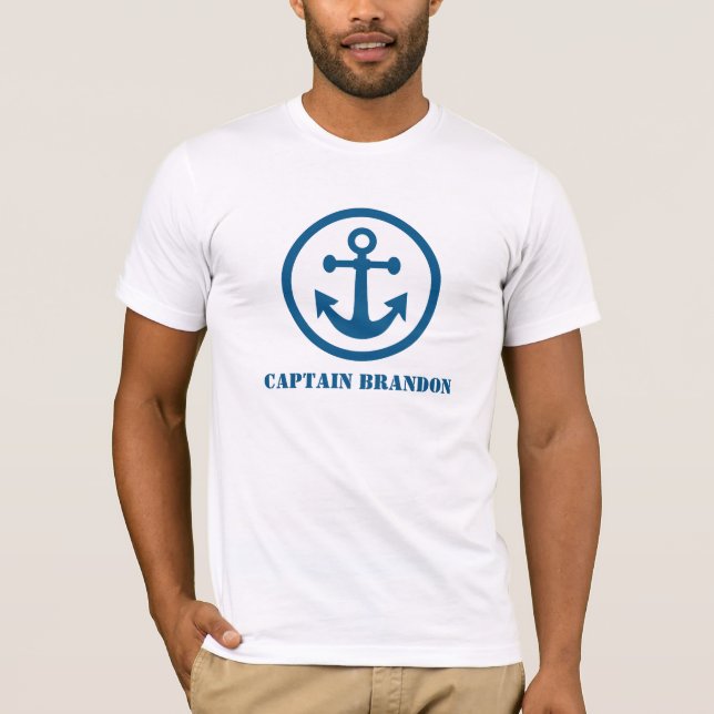 Nautical Anchor custom text clothing T-Shirt (Front)