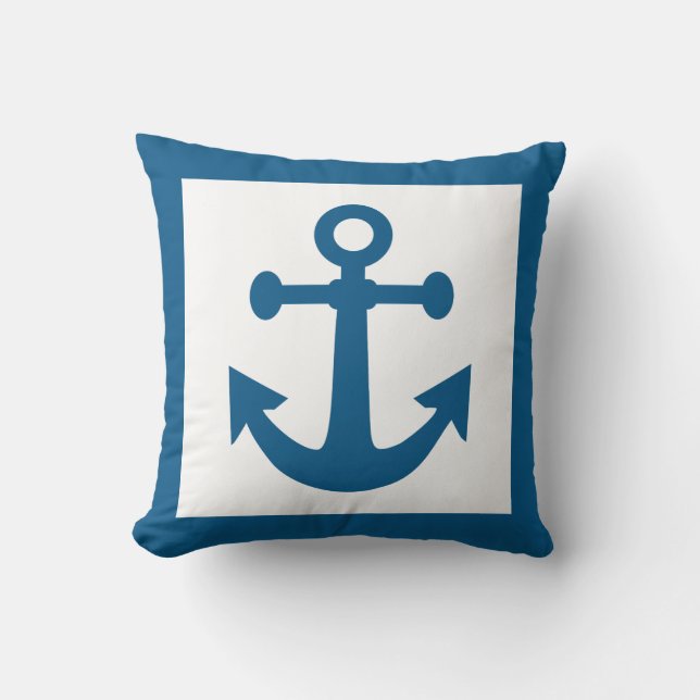 Nautical Anchor custom throw pillow (Front)