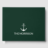 Nautical anchor dark green Custom Boat Name