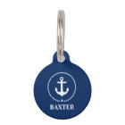 Nautical Anchor Dog Tag - Phone on Back