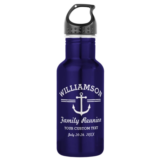 Nautical Anchor Family Reunion Trip Cruise Beach 532 Ml Water Bottle (Front)