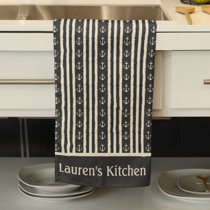 Nautical Anchor Fisherman Boating Tea Towel