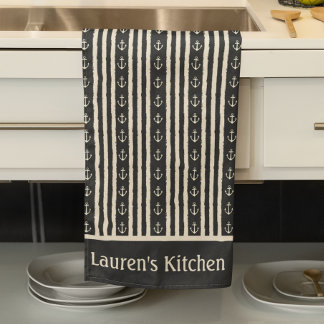 Nautical Anchor Fisherman Boating Tea Towel