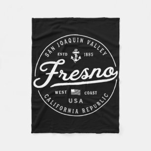 Nautical Anchor Fresno California Travel Vacation  Fleece Blanket