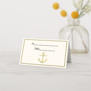 Nautical Anchor Gold Framed 2 Escort Card