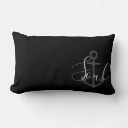 nautical ANCHOR + grey SOUL type | Lumbar Cushion