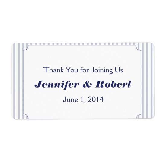 Nautical Anchor Grey Wedding Water Bottle Label Shipping Label