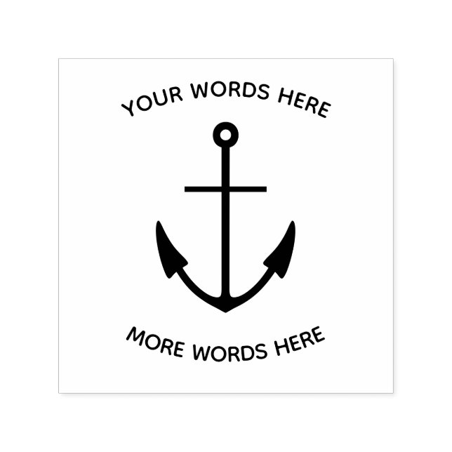 Nautical Anchor Icon & Curved Custom Text Self-inking Stamp (Design)