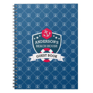 Nautical Anchor Icons Beach House Guest Book