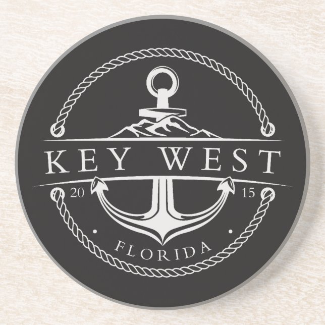 Nautical Anchor Key West Florida 2015 Coaster (Front)
