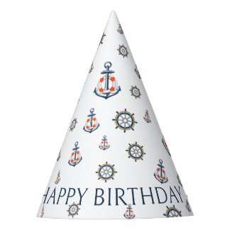 Nautical Anchor Kids Party Hat