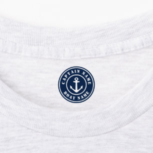 Nautical anchor label for boat captain & staff