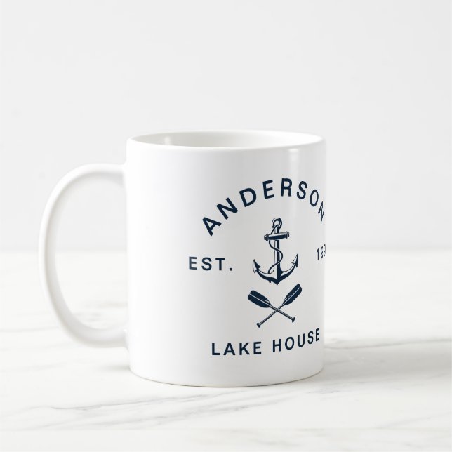 Nautical Anchor Lake House: Summer Family Vacation Coffee Mug (Left)