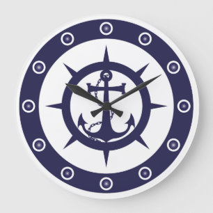 Nautical Anchor Large Clock