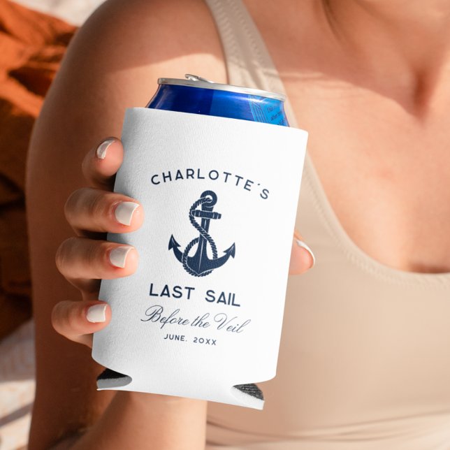 Nautical Anchor Last Sail Before Veil Bachelorette Can Cooler (Nautical Anchor Last Sail Before Veil Bachelorette Can Cooler)