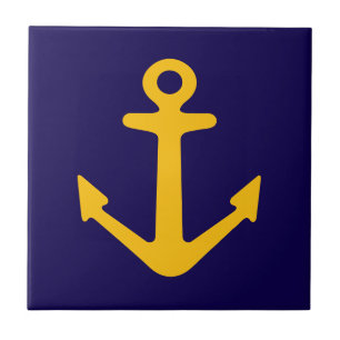 Nautical anchor logo Ceramic Tile