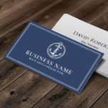 Nautical Anchor Logo Elegant Navy Blue  Business Card<br><div class="desc">Nautical Anchor Logo Elegant Navy Blue Business Cards.</div>