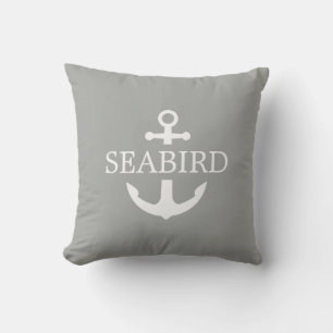 Nautical Anchor Logo. Grey Brown Boat Exterior. Cushion