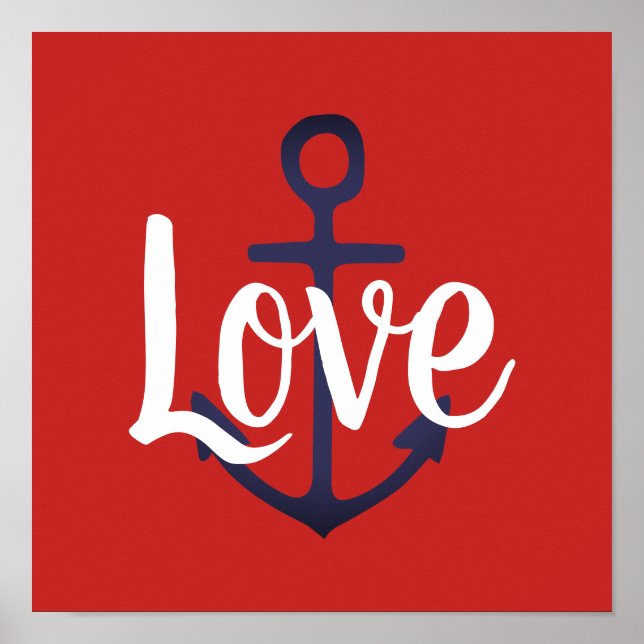 nautical ANCHOR + LOVE lettering Poster (Front)