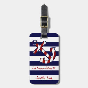 Nautical Anchor Luggage Tag