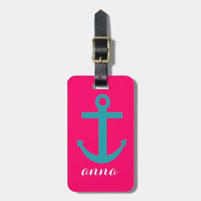 Nautical Anchor Luggage Tag (Front Vertical)