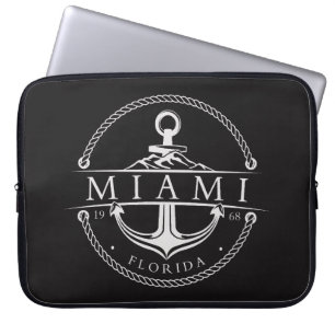 Nautical Anchor Miami Florida 1968 Laptop Sleeve