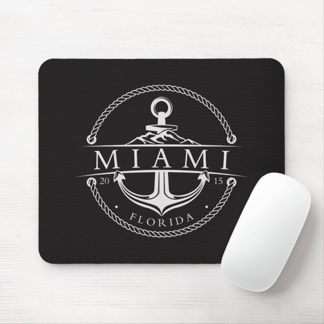 Nautical Anchor Miami Florida 2015 Mouse Pad (With Mouse)
