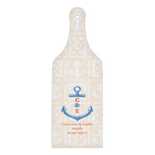 Nautical Anchor Monogrammed Paddle Cutting Board